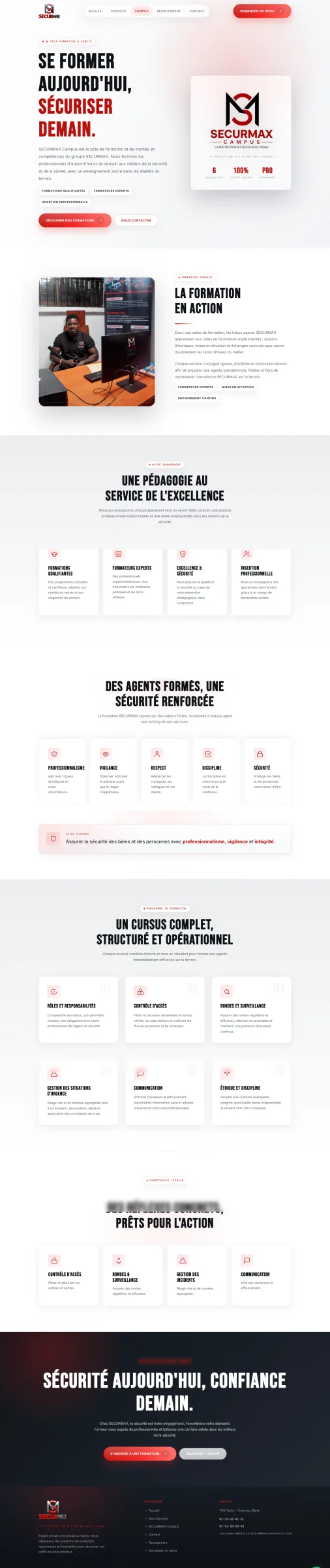 Capture du projet SECURMAX Bénin - Société de Sécurité Privée