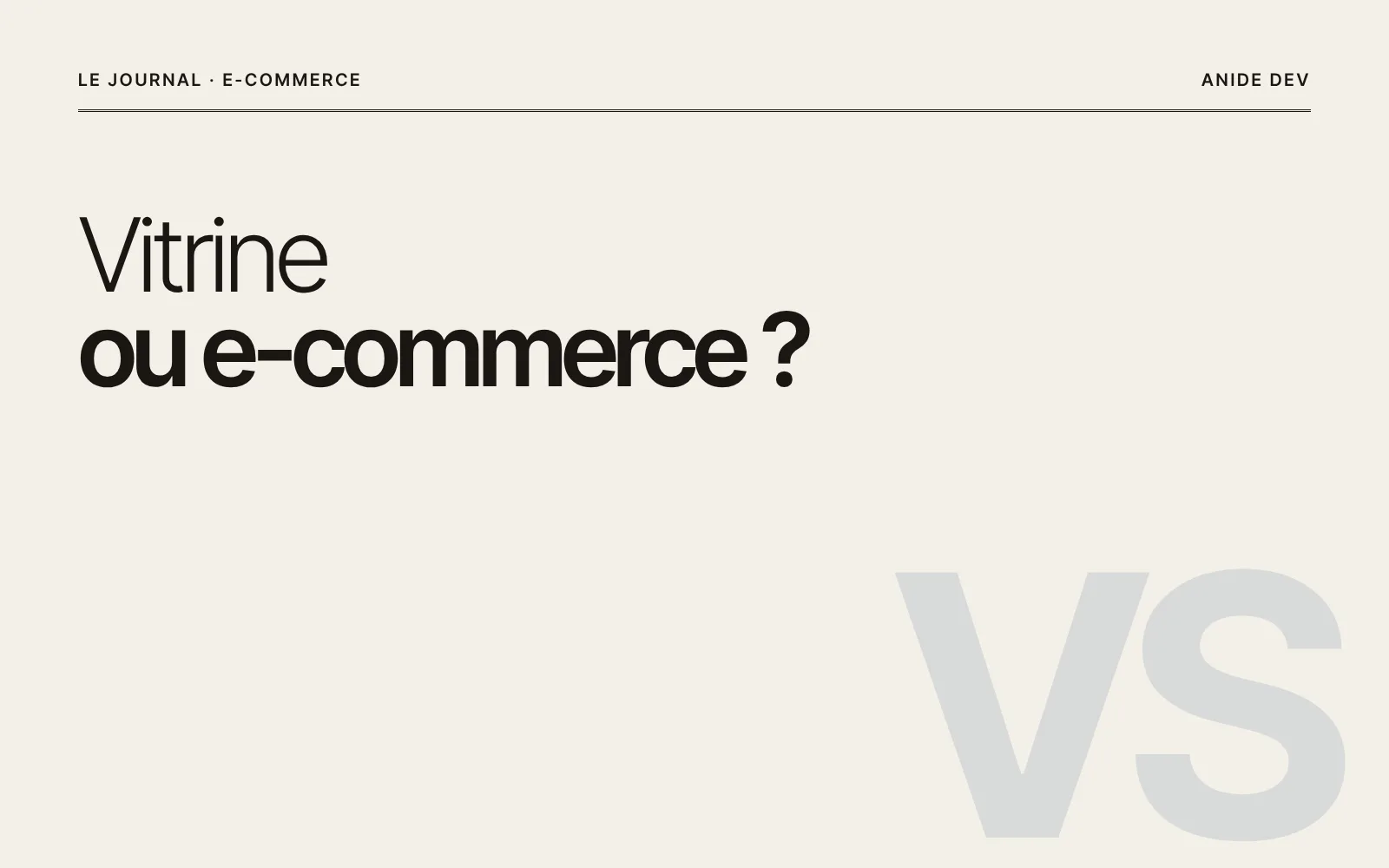 Site vitrine ou e-commerce : que choisir ?