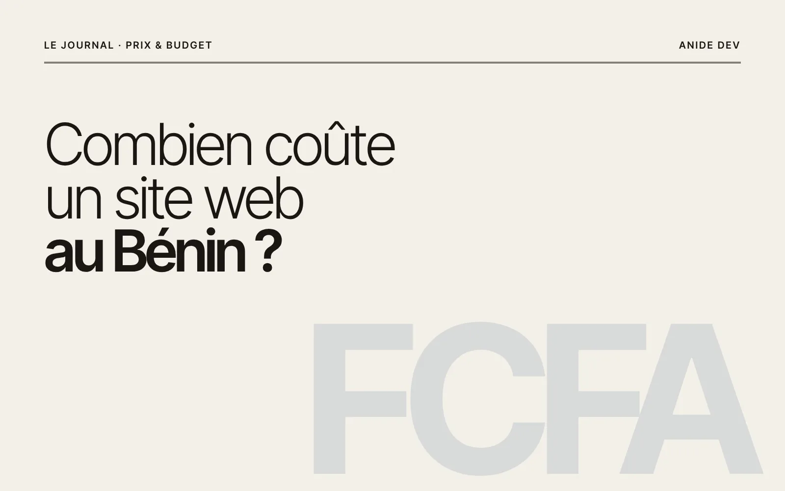 Combien coûte un site web au Bénin ?