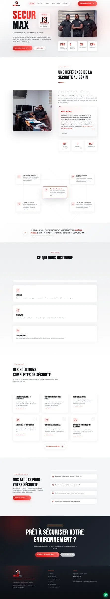 Capture du projet SECURMAX Bénin - Société de Sécurité Privée